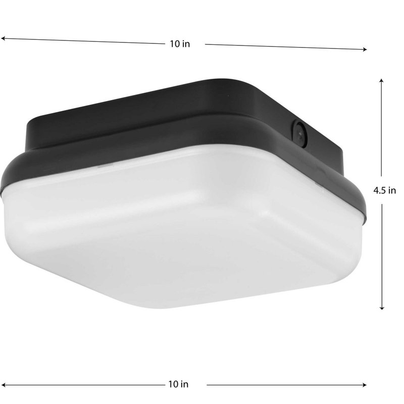 Plafonnier encastré carré 10 po Hard Nox, Noir