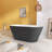 59" X 30" Free Standing Soaking Acrylic Bathtub in Matte Gray Modern Stand Alone Tub