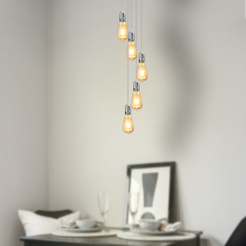 Tonalea 5 - Light Chrome Cluster Pendant, No