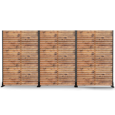 72" H x 47" W Metal Privacy Screen, Outdoor Privacy Screens - Decorative Outdoor Divider with Stand, Outdoor privacy Panels for Balcony & Patio by UFURYRIDE