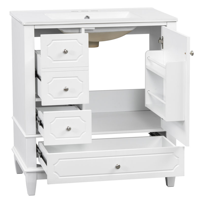 Vaimi 30" Bathroom Vanity With Sink, White