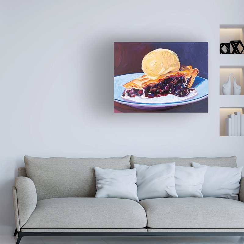" Wrapped Canvas Wall Art - Key and Sea 'Blueberry Pie' Wall Art for Living Room, Bedroom, or Office Décor - 24x18 " Print