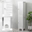Grande armoire de salle de bain avec tablettes et portes, blanc