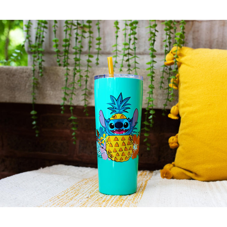 Disney Stitch Ohana Plastic Tumbler with Lid and Straw 32 oz Cup