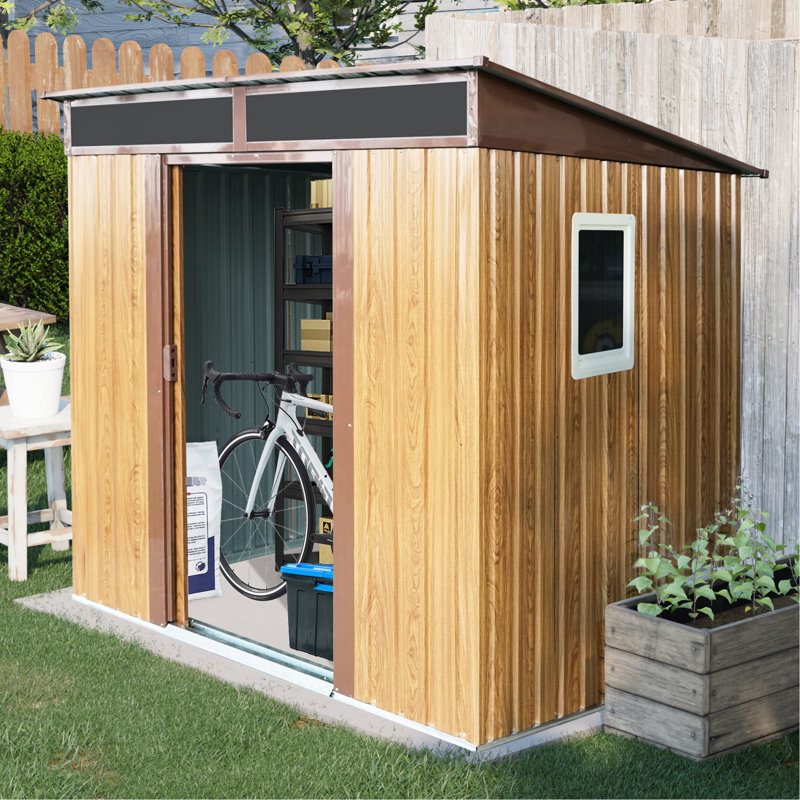 6 po x 5 pi de rangement en métal pour la pelouse avec conception de ventilation, Coffee