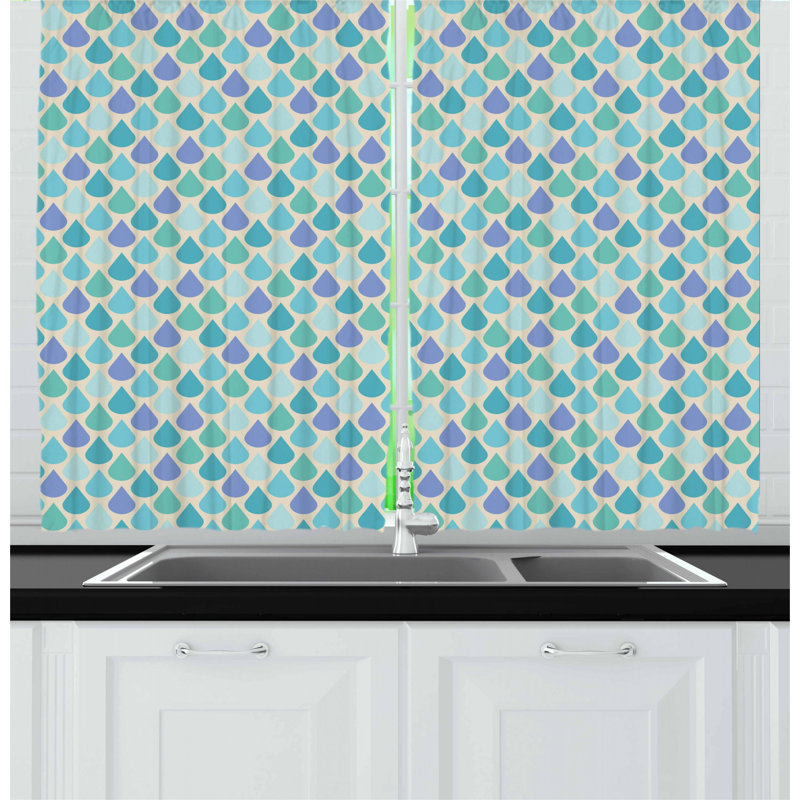Geometric Pointed Kitchen Curtain
