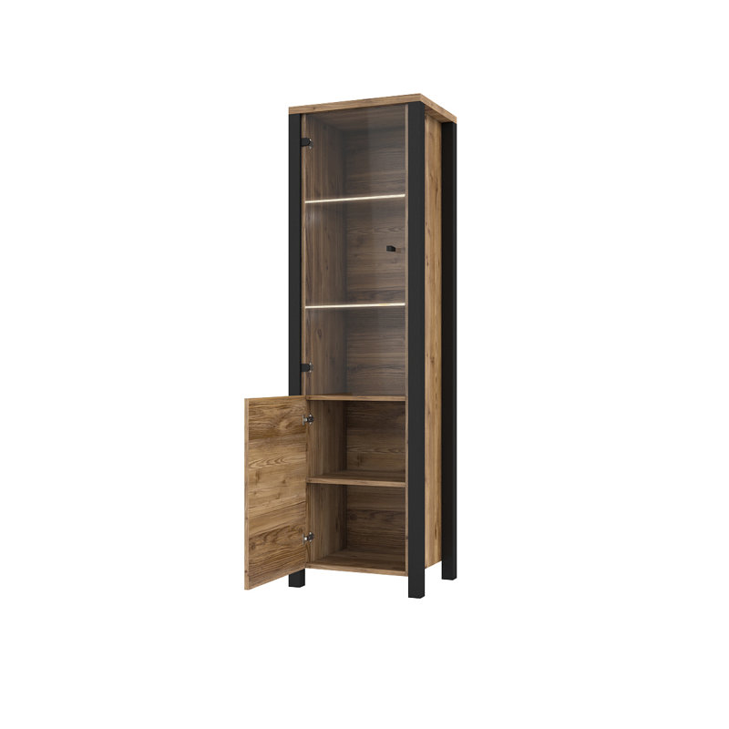 Monango Display Cabinet, Appenzeller Spurce/Black Mat