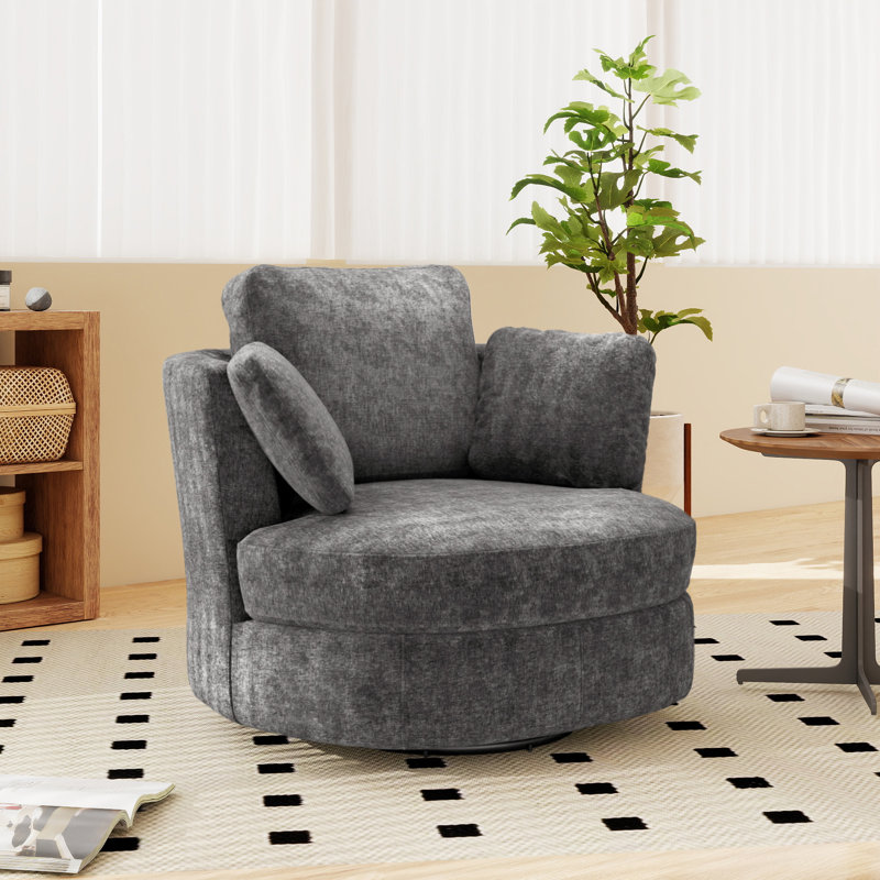 Fauteuil demi-tonneau pivotant de 40,55 po, Gris