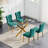 51" Rectangular Glass Dining Table for 4, Modern Kitchen Glass Top Table with Metal Legs, Clear Dining Table Kitchen Table for Home Office Dining Room-1170831277