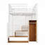 Lit mezzanine double en métal avec garde-robe, bureau, tablettes de rangement-227367785