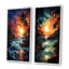 «Colorful Orange Palm Trees Sunset», 2 pièces-1084886590-1084886589