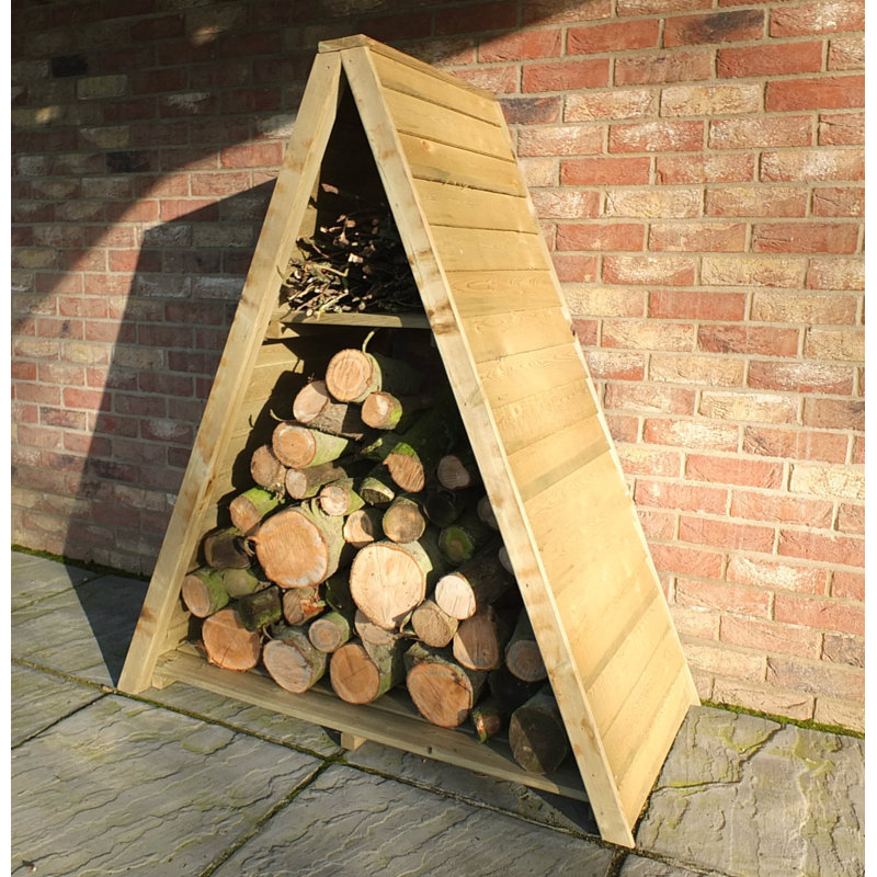 Triangular 3 Ft. x 1 Ft. Wood Log Store