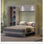 Lit escamotable double pleine grandeur avec tablettes, garde-robe et lumières DEL, blanc-513291370-513291371
