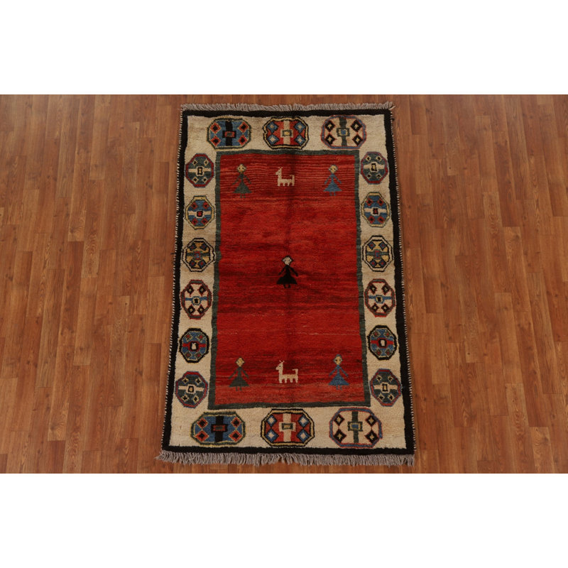 Tapis rouge tribal Gabbeh 4 x 6