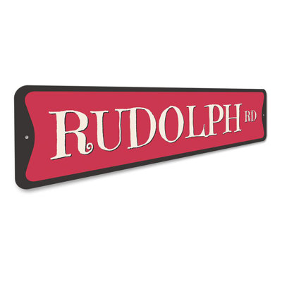 Rudolph Road Holiday Custom Aluminum Sign