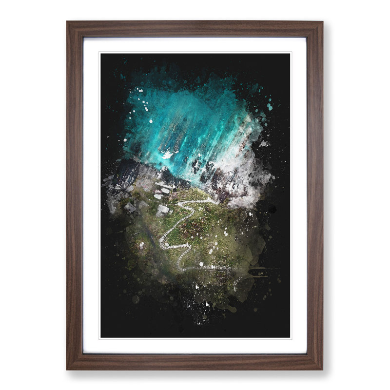 High Above Asturias in Spain - Picture Frame Graphic Art, Walnut Framed, 48cm H x 36cm W x 2cm D