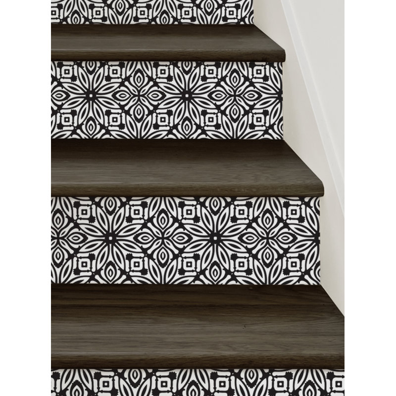 Autocollants muraux autocollants pour escalier Peel & Stick, H 6,5 po x l 48 po