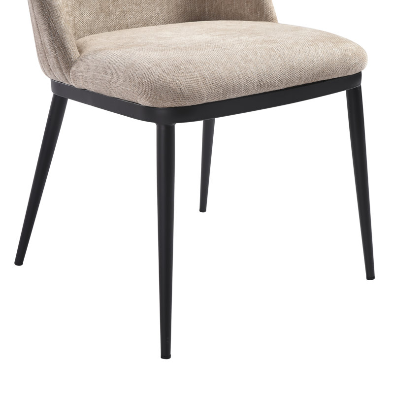Burford Modern Curved Back Almond Upholstered Dining Chair - Set Of 2