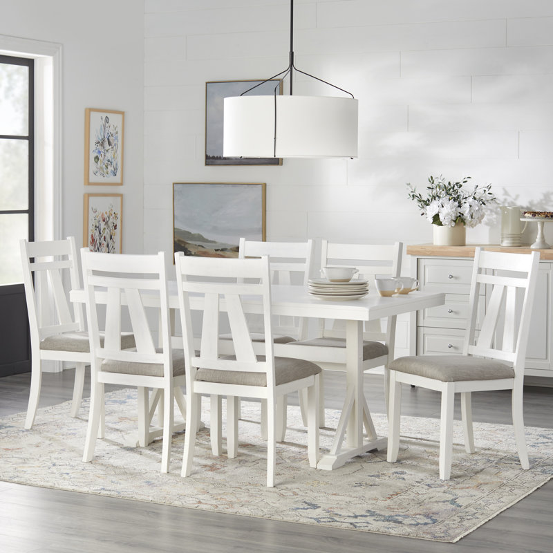 Ensemble repas pour 4 personnes Arless, 6 pièces: table, banc, 4 chaises
