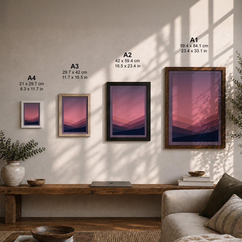 Twilight Landscapes Minimalist - Print, Unframed, A4 - 29.7 x 21.0 cm