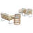 Gonneke 4-Person Outdoor Patio Seating Group with Cushions & 2 Coffee Table-1943102470