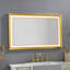 Miroir de salle de bain 48 "x 30" à DEL avec cadre en aluminium, miroir de meuble-lavabo mural, anti-buée, mémoire, 3 couleurs, réglable en continu