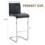 Tabouret de bar moderne en cuir synthétique avec pieds en métal argenté en forme de C, conception à poutre transversale stable, idéal pour les bars, les cuisines et les espaces de vie contemporains.