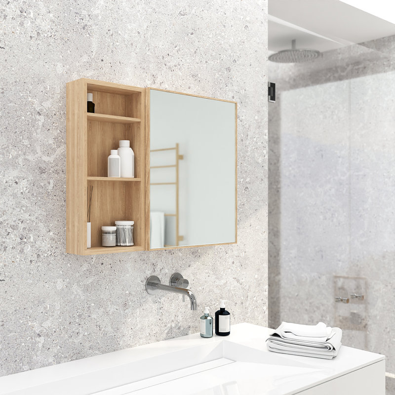 Mendocino Wall Bathroom Shelves, Oak