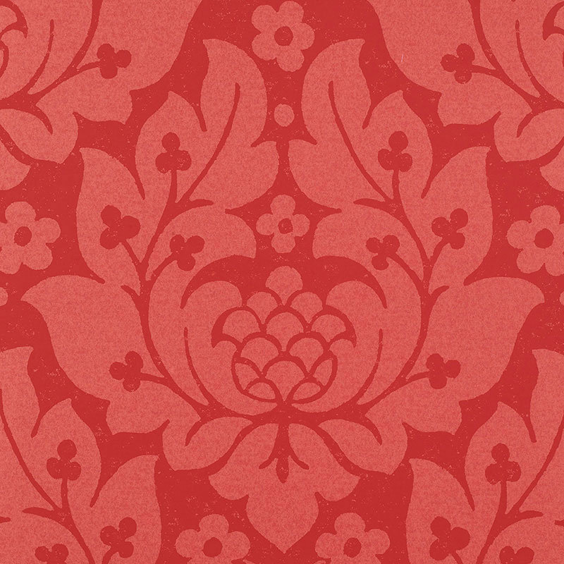 Fiore Damask Wallpaper, Berry