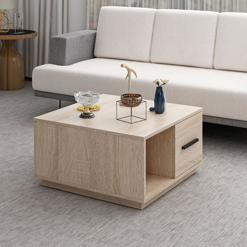 Azel Block Coffee Table with Storage, Sonoma