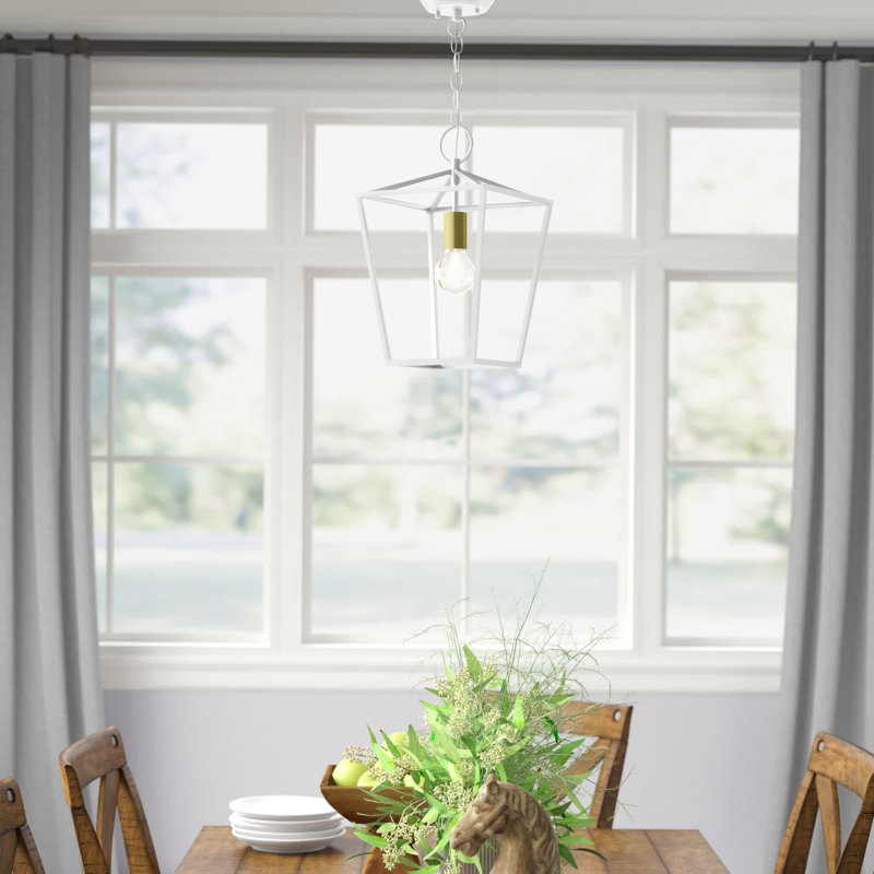 Luminaire suspendu géométrique 1 lumière Howington, Blanc