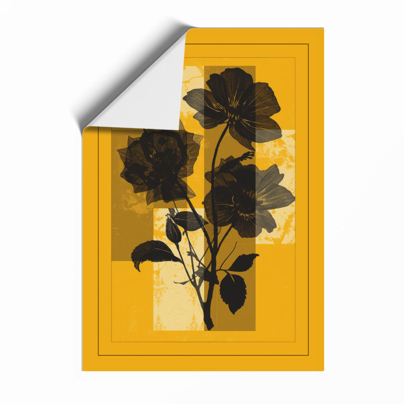 Silhouette Geraniums Botanical - Framed Print, A2 - 59.4 x 42.0 cm, Unframed