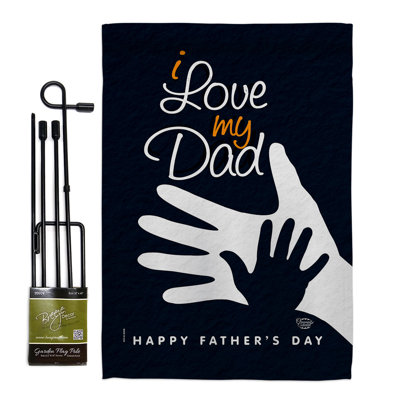 Double Sided 18.5'' H x 13'' W Polyester Father's Day Flag Set