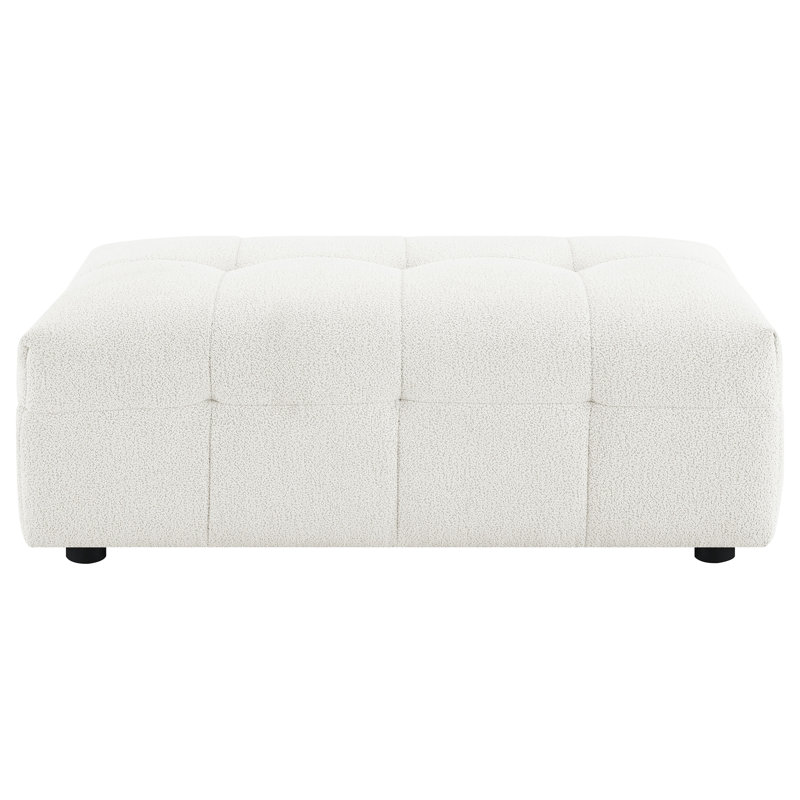 Nuss Off-White Boucle Upholstered Rectangular Ottoman