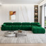 Cylar 138.6'' Wide Velvet Reversible Modular Sofa & Chaise With Ottoman