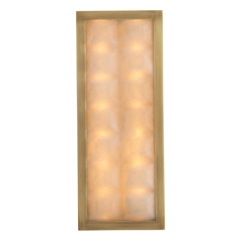 Wall Lamp Cabildo Antique Brass Finish Alabaster