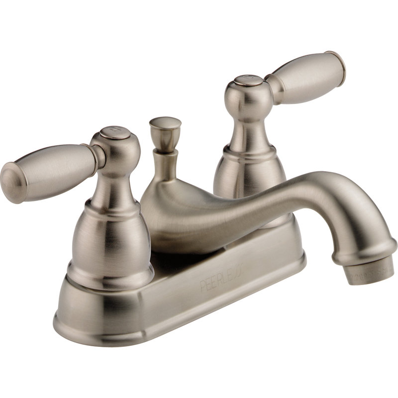 Two Handle Centerset Bathroom Faucet In Brushed Nickel, Nickel brossé