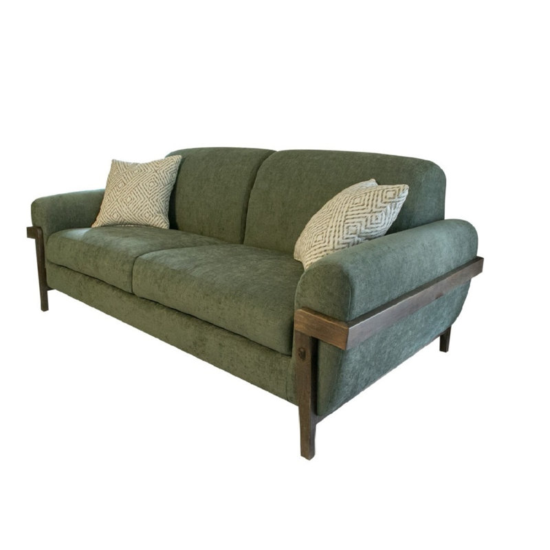 Causeuse Towa, Tissu olive 111, H 31,5 po x l 68 po x P 39,25 po