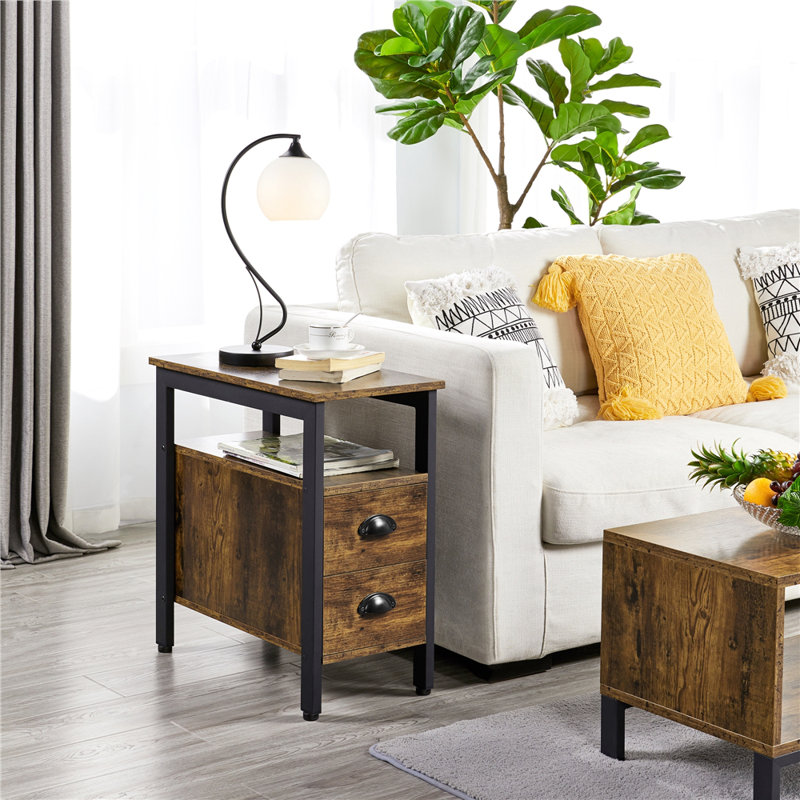 End Table, Rustic Brown/Black