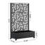 Mobile Metal Planters 47 Inch Modern Privacy Trellis For Patio Garden