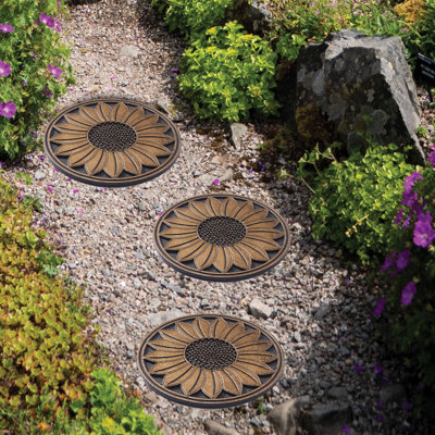 Weather Resistant Rubber Sunflower Stepping Stone