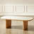 White Solid Wood Sintered Stone Coffee Table