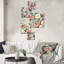 Jardin floral rose Serenade Beauty I - ensemble de 5 décorations murales florales