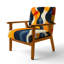 Chaise avec accoudoirs abstraite Mid-Century rembourrée - Yellow Organics In Motion I-815073689