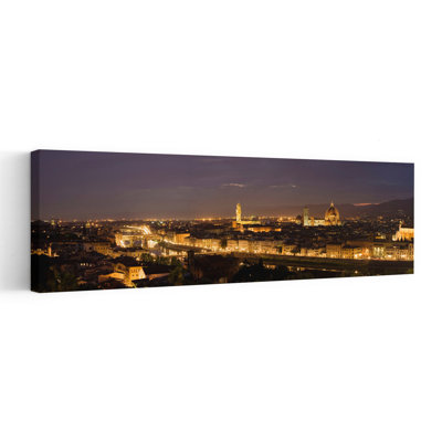 Buildings In A City, Ponte Vecchio, Arno River, Duomo Santa Maria Del Fiore, Florence, Tuscany, Italy Contemporary Architecture City Wall Art