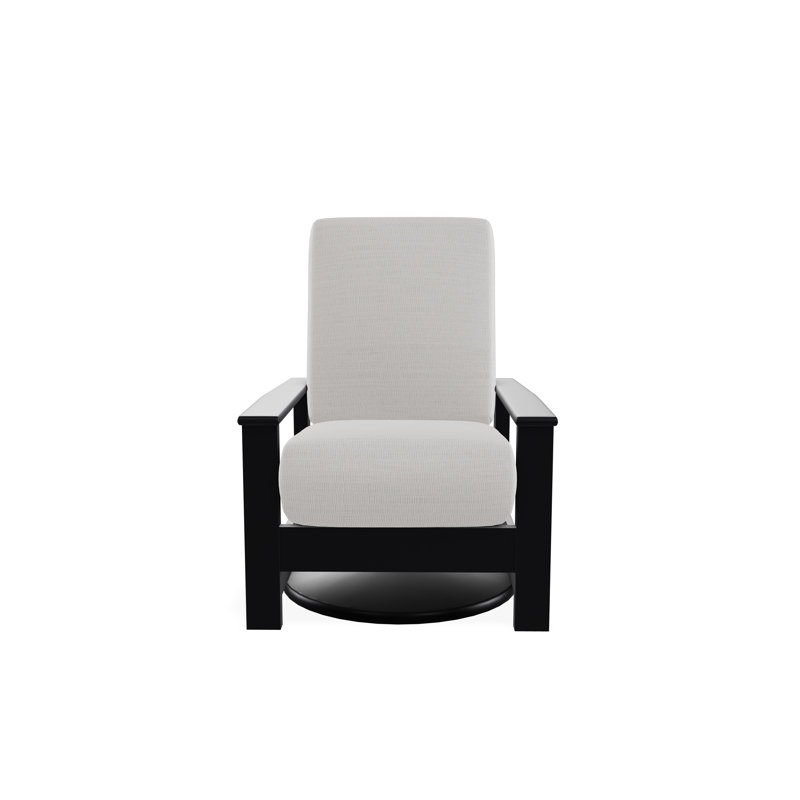 Leeward Polymer Outdoor Lounge Chair, Black, Tabloid Cloud