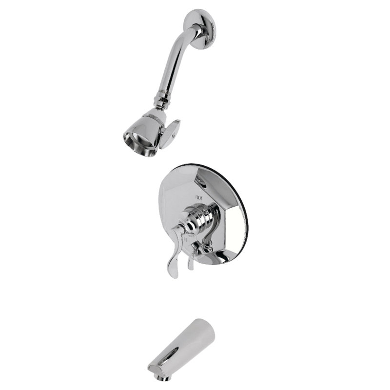 Kingston Brass Single-Handle Pressure Balanced Tub and Shower Faucet, Polished Chrome