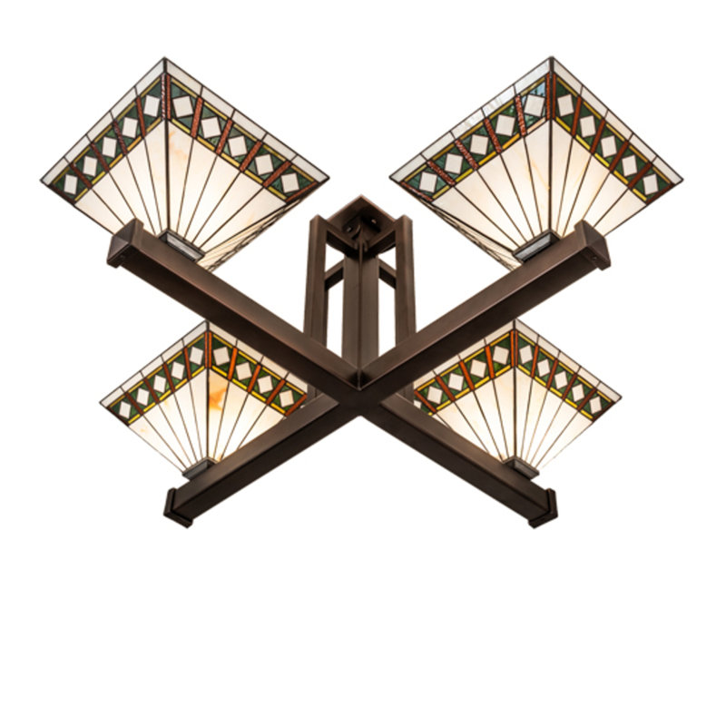 Ticey Glass Semi Flush Mount