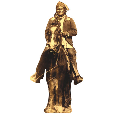 Geronimo à cheval en carton debout