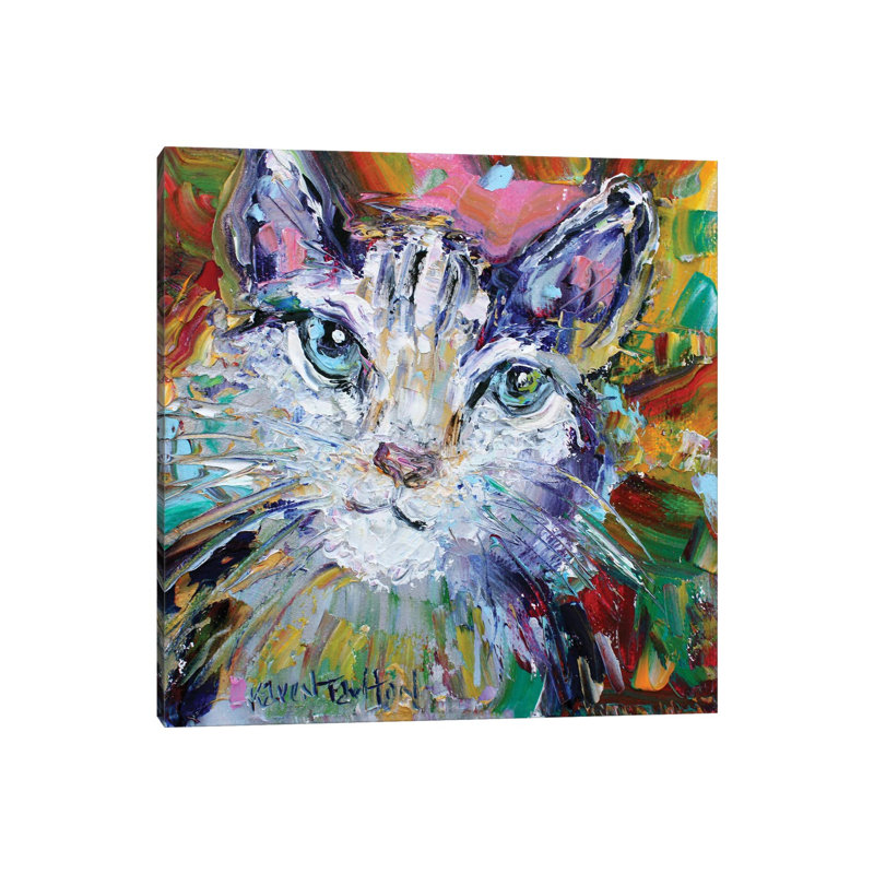 Cat Love by Karen Tarlton - Wrapped Canvas Painting, 30.48 cm H x 30.48 cm W